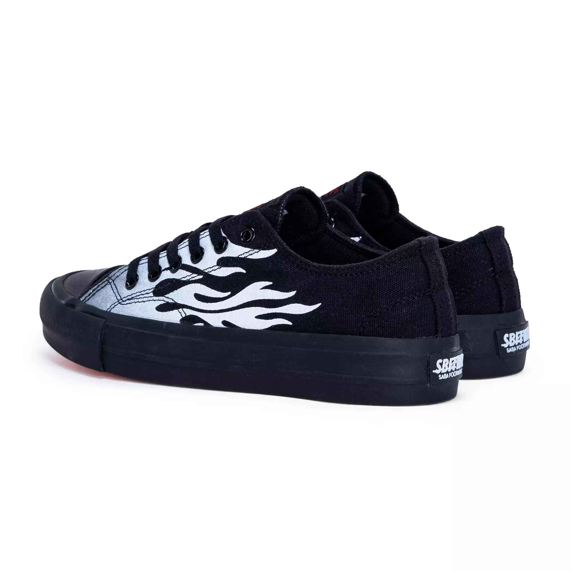 SABA Vintage White Flame All Black - Sepatu Sneakers Casual Pria Wanita