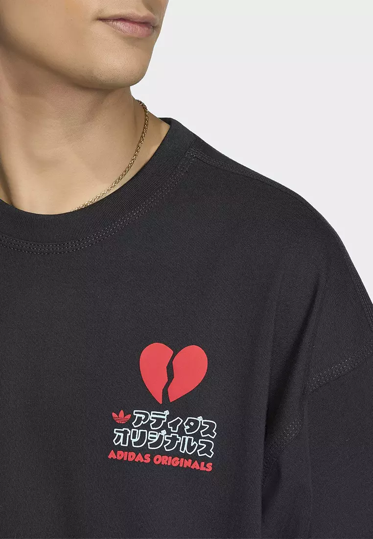 V-Day 心碎貓咪圖案T恤