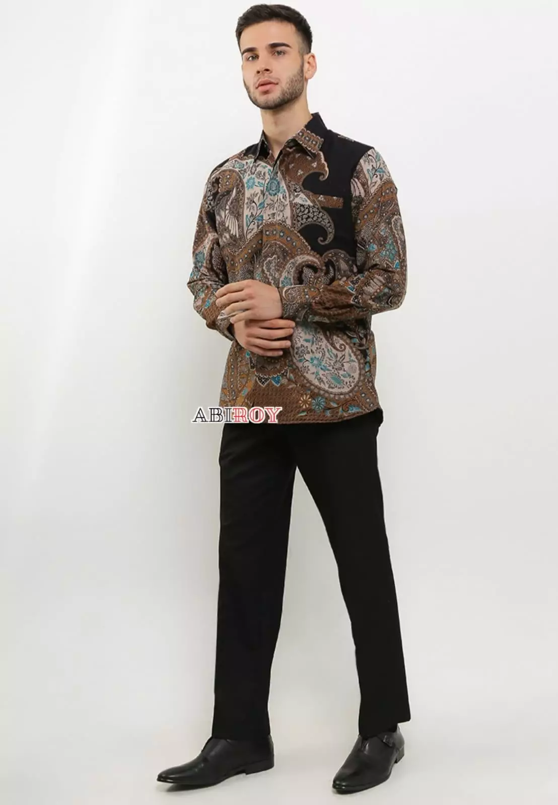 Kemeja Batik Pria Premium Slimfit Elegant Modern Lengan Panjang Bimasatya Item