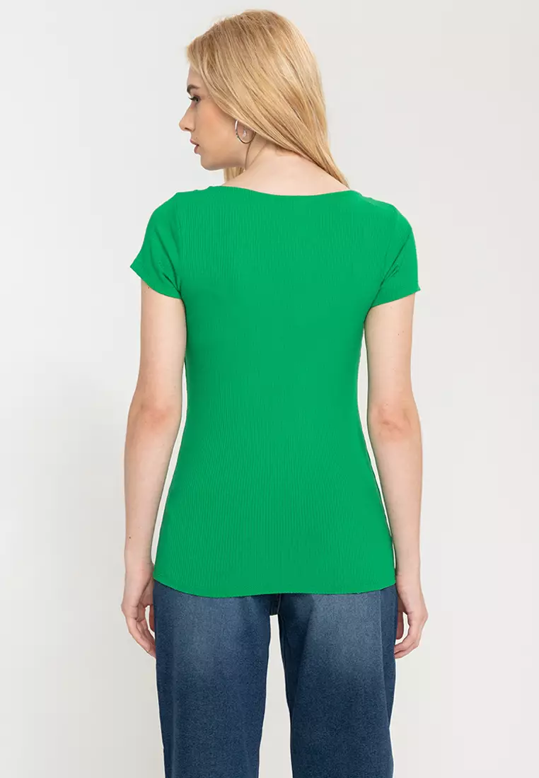 Buy Guess Guess Essential Short Sleeves Karlee Jewel Button Henley Online Zalora Philippines