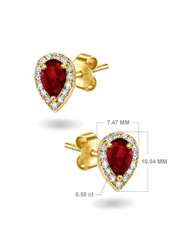 Aquae Jewels yellow Earrings Empress Precious Stone, 18K Gold and Diamonds with Ruby - Emerald - Sapphire - Yellow Gold,Sapphire 189B4AC13F402DGS_1