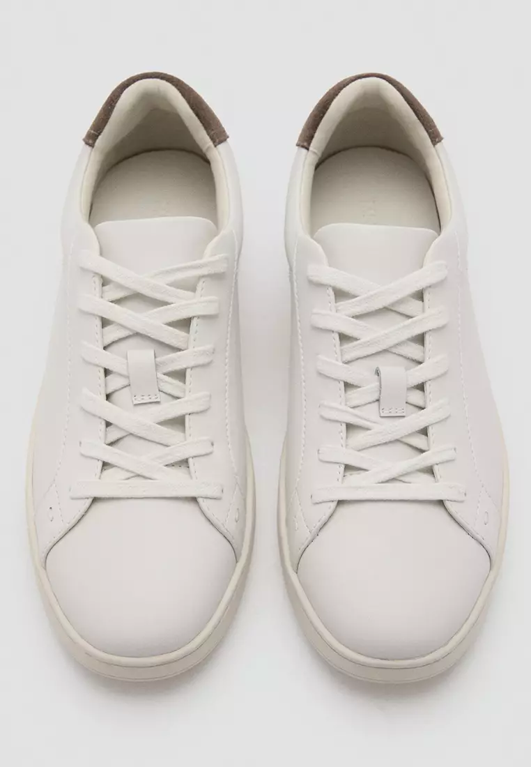 Contrasting Panel Leather Sneakers