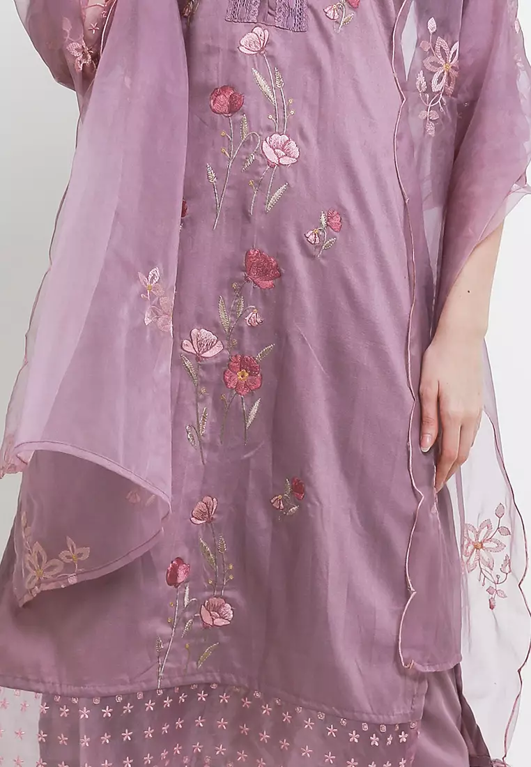 Chanira Festive Palmira Tunic Set-Lilac