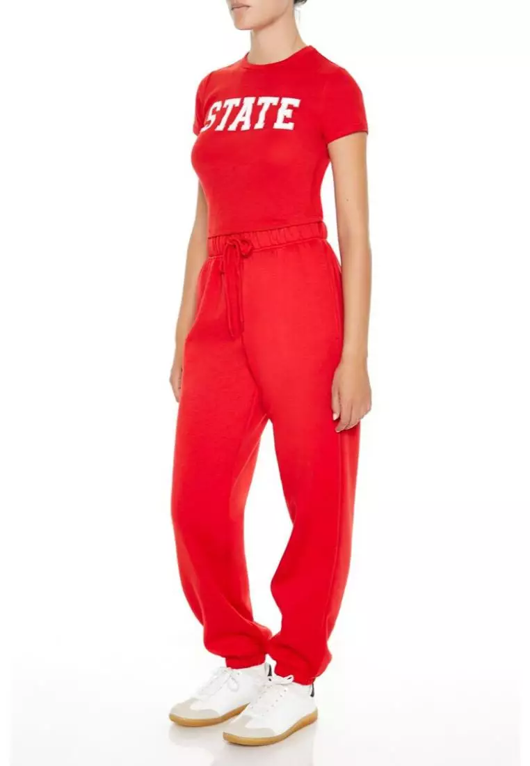 Forever 21 red joggers online