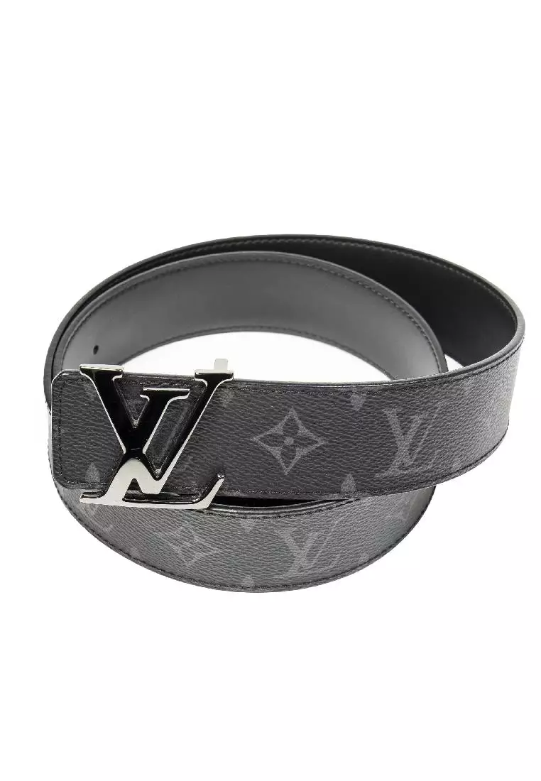 Initiales leather belt Louis Vuitton Grey size 35 Inches in