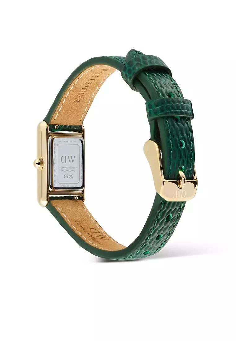 Bound Mini Green Lizard White Gold - Women Watch Stainless Steel Leather Strap watch DW Official Authentic Original 女士手錶 不銹鋼手錶 DW 官方 真皮手錶 正品