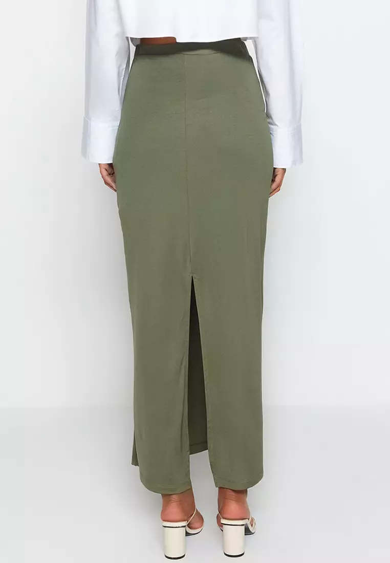 Maxi High Waist Flexible Knitted Skirt