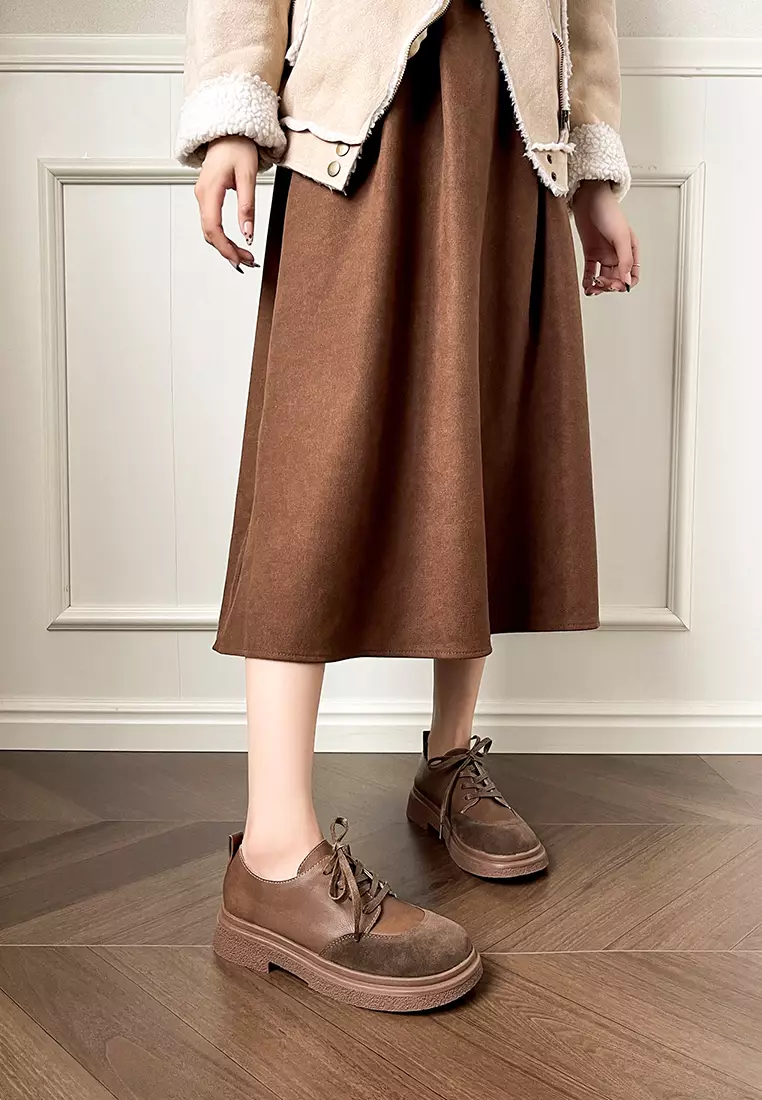 Suede Patchwork Derby Shoes WW688-3