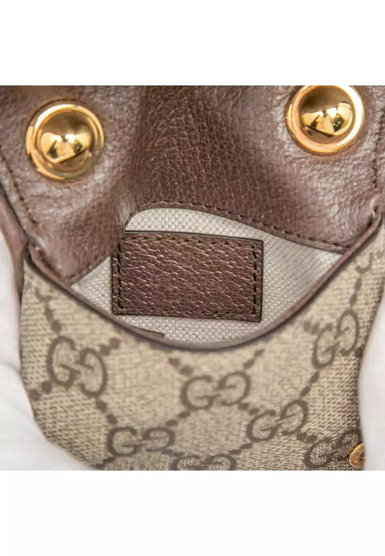 Pre-Loved Gucci Gg Supreme Blondie Card Case On Strap