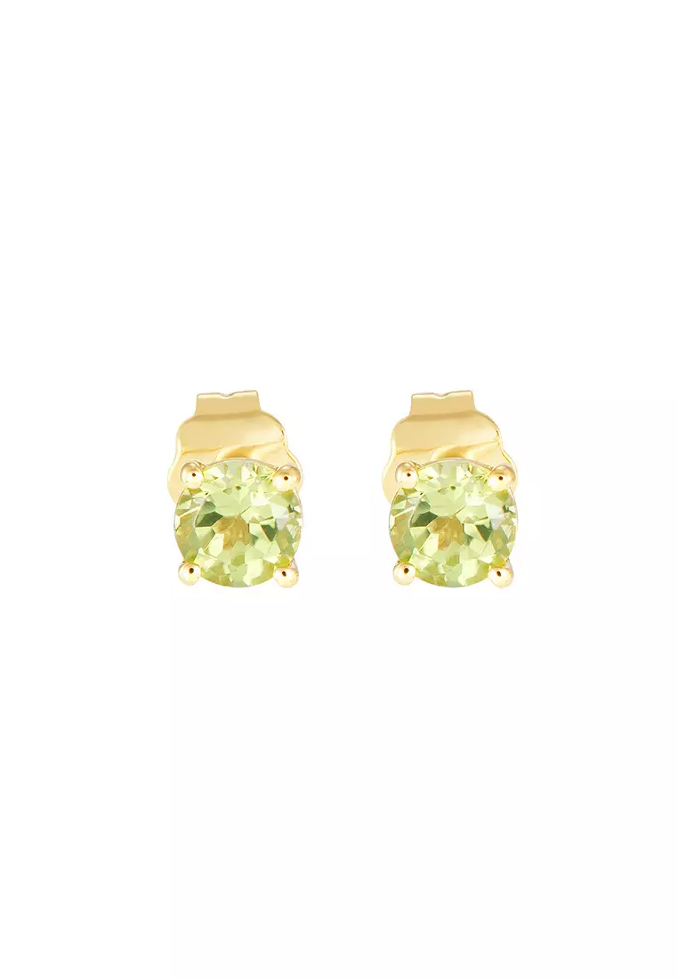 HABIB Green Peridot Gemstone Stud Earrings
