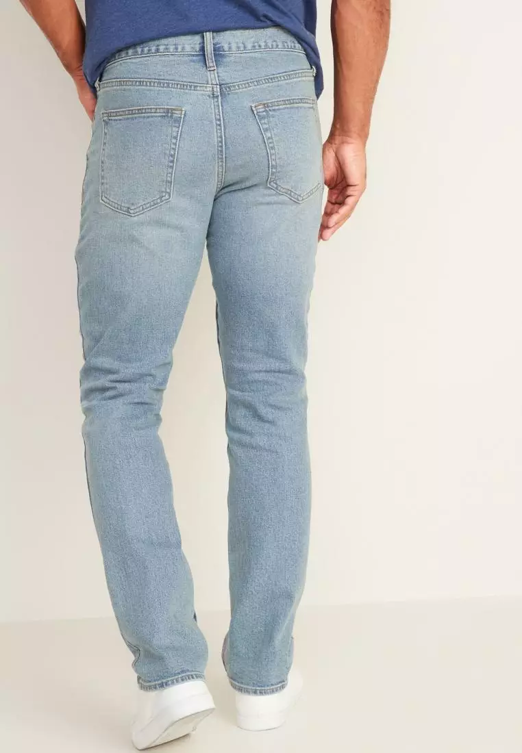 Straight Built-In Flex Light-Wash Jeans For Men