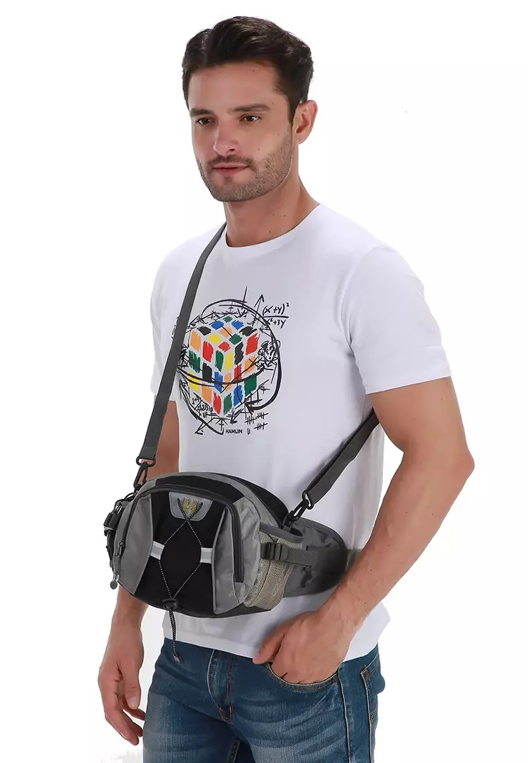 Noice Tas Pinggang Unisex Olahraga Multifungsi Waist Bag Sport Casual Waterproof Material Nylon ORIGINAL - Black