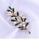 Glamorousky white Fashion and Elegant Plated Gold Floral Green Leaf Imitation Pearl Brooch 96D90ACED2D937GS_3