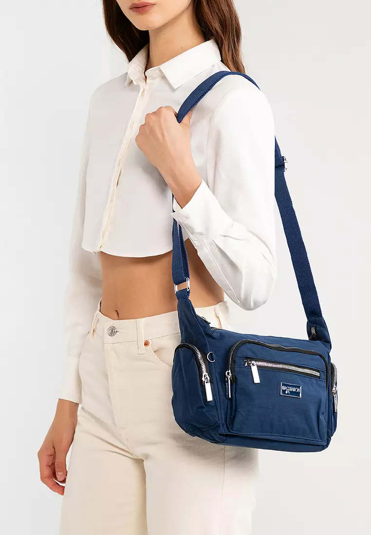 Metallic Series Crinkle Nylon Crossbody Bag