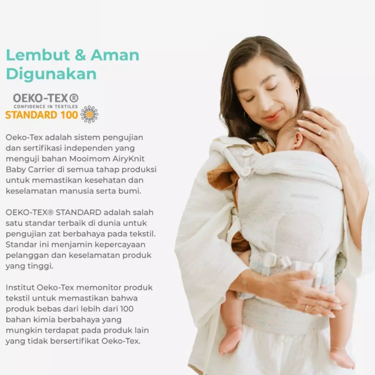 Mooimom Airyknit Baby Carrier Starry Gray - Gendongan Bayi