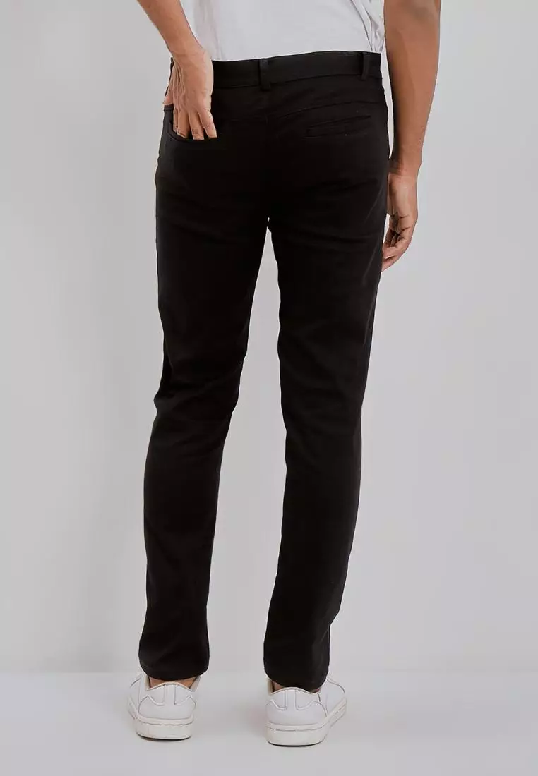 PAULMAY Celana Chino Pria Panjang Slim Fit - Black