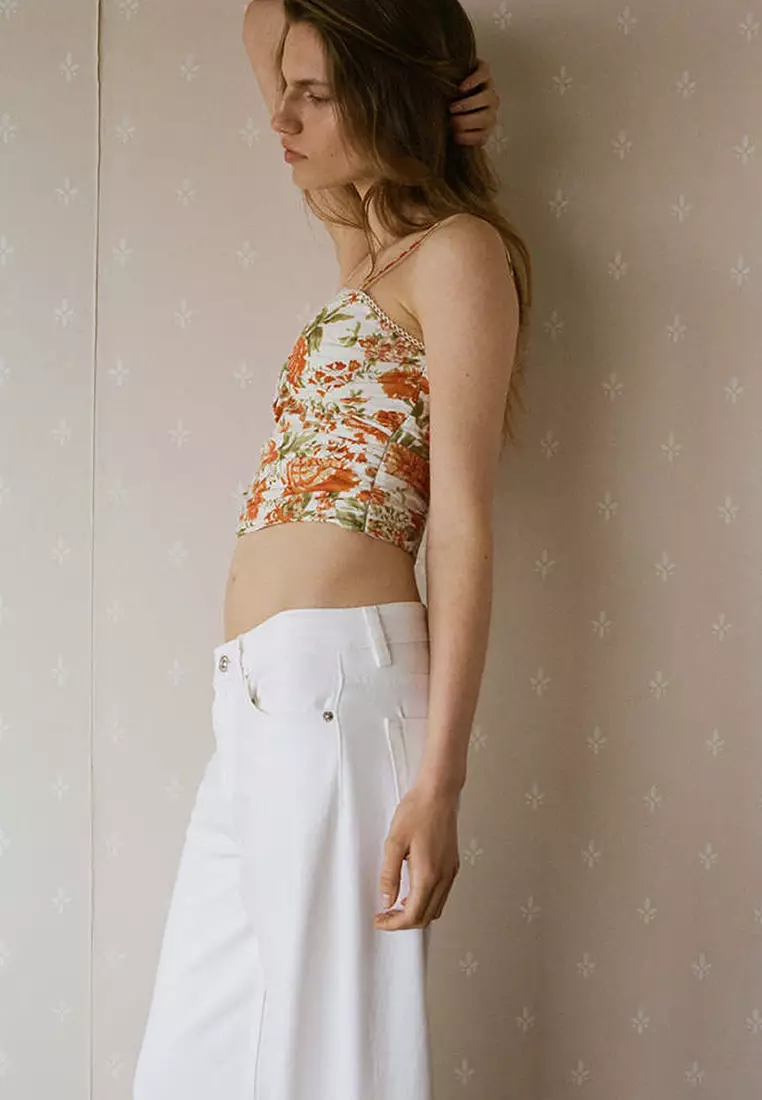 Draped Floral Top