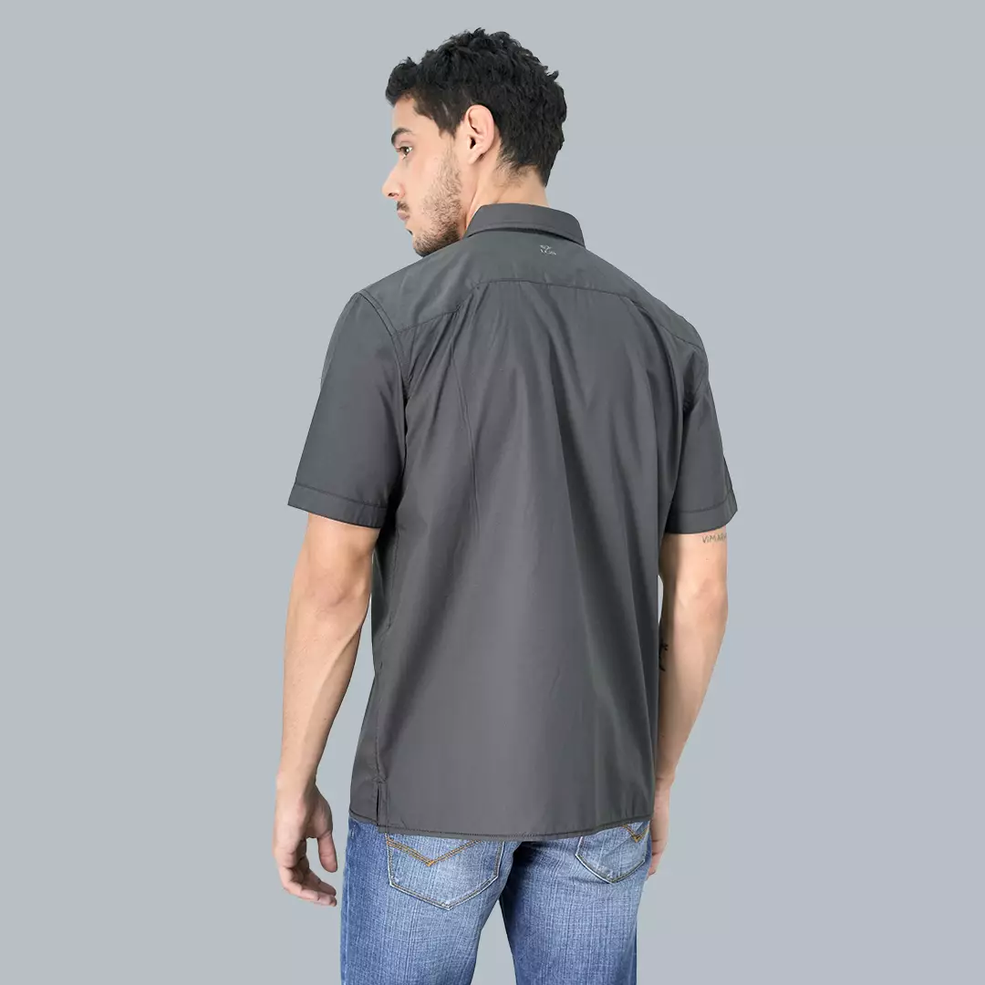 LGS - Kemeja Casual Pria Polos Warna Abu-Abu CSH.271.S2001.216.C