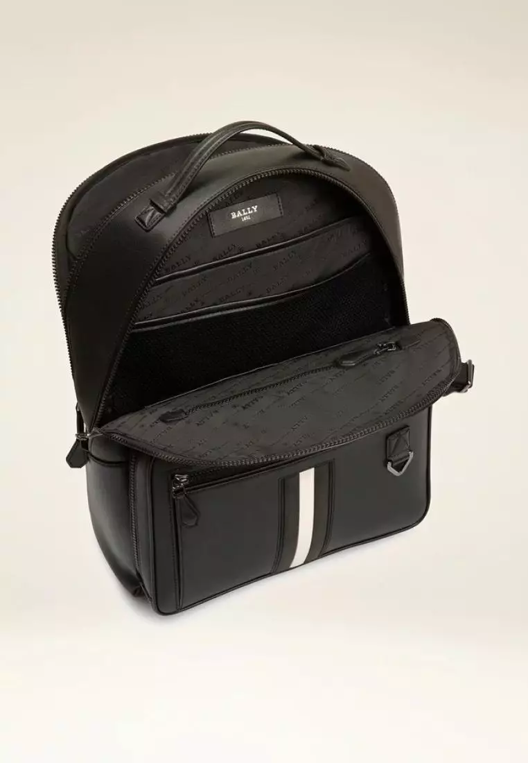 Bally Mavrick Recycled Leather Backpack In Black