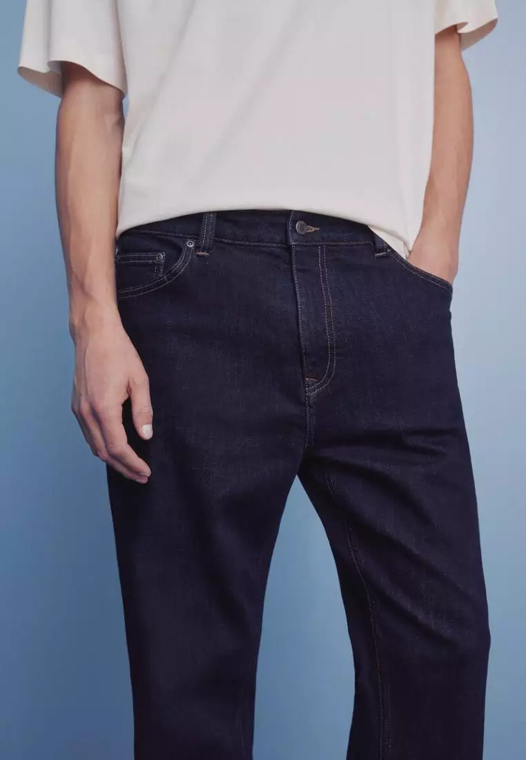 Straight-Leg Jeans with a Faded Wash