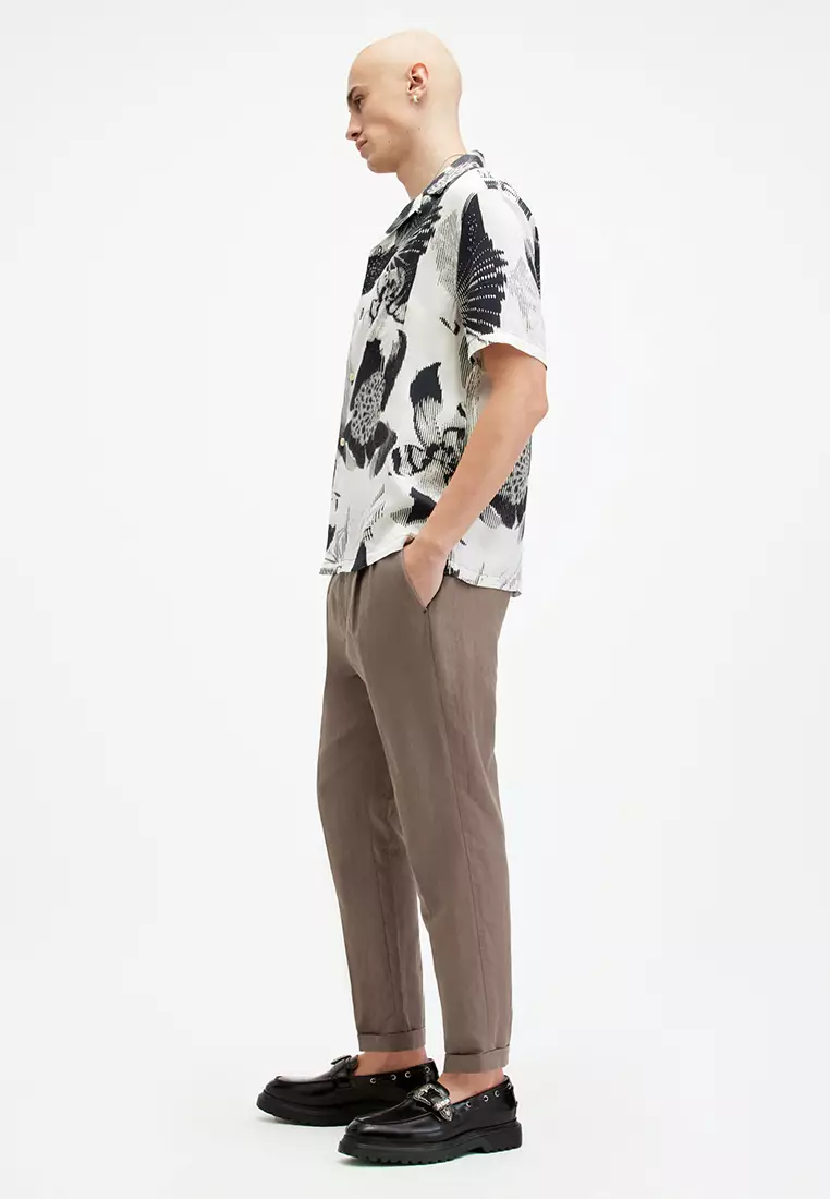 Cross Tallis Linen Blend Slim Trousers