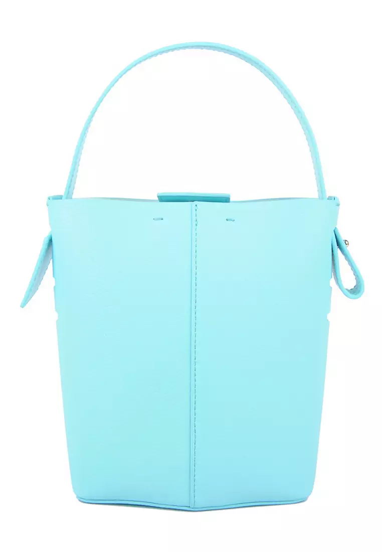 Terranova Felucca Mini Top Handle Bucket Bag in Aqua/Mint