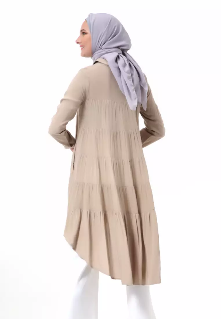 Adilla Tunik Long Sleeve Polos Regular Fit High Premium Quality - Khaki