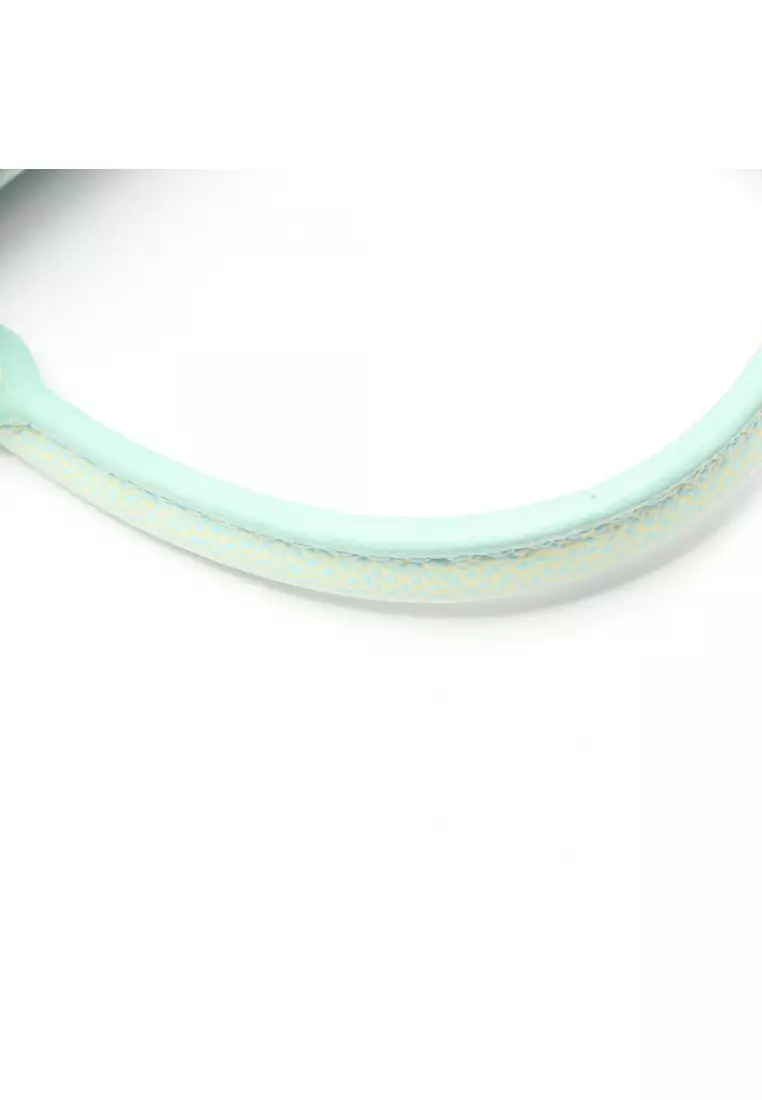 Pre-Loved Louis Vuitton On-the-Go PM Monogram Empreinte Handbag leather Light blue Light yellow 2WAY