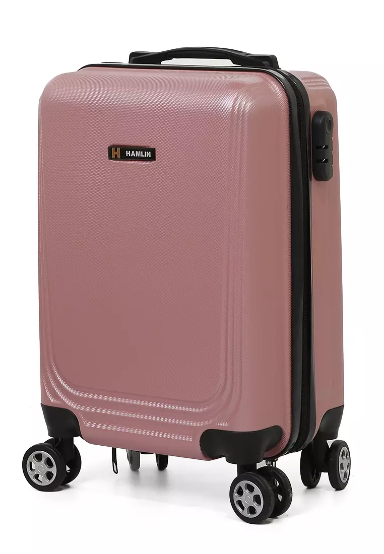 Caroline Koper Hardcase Unisex Size 18 Inch Tas Travel Large Compartment Material ABS+PVC Coated ORIGINAL - Pink