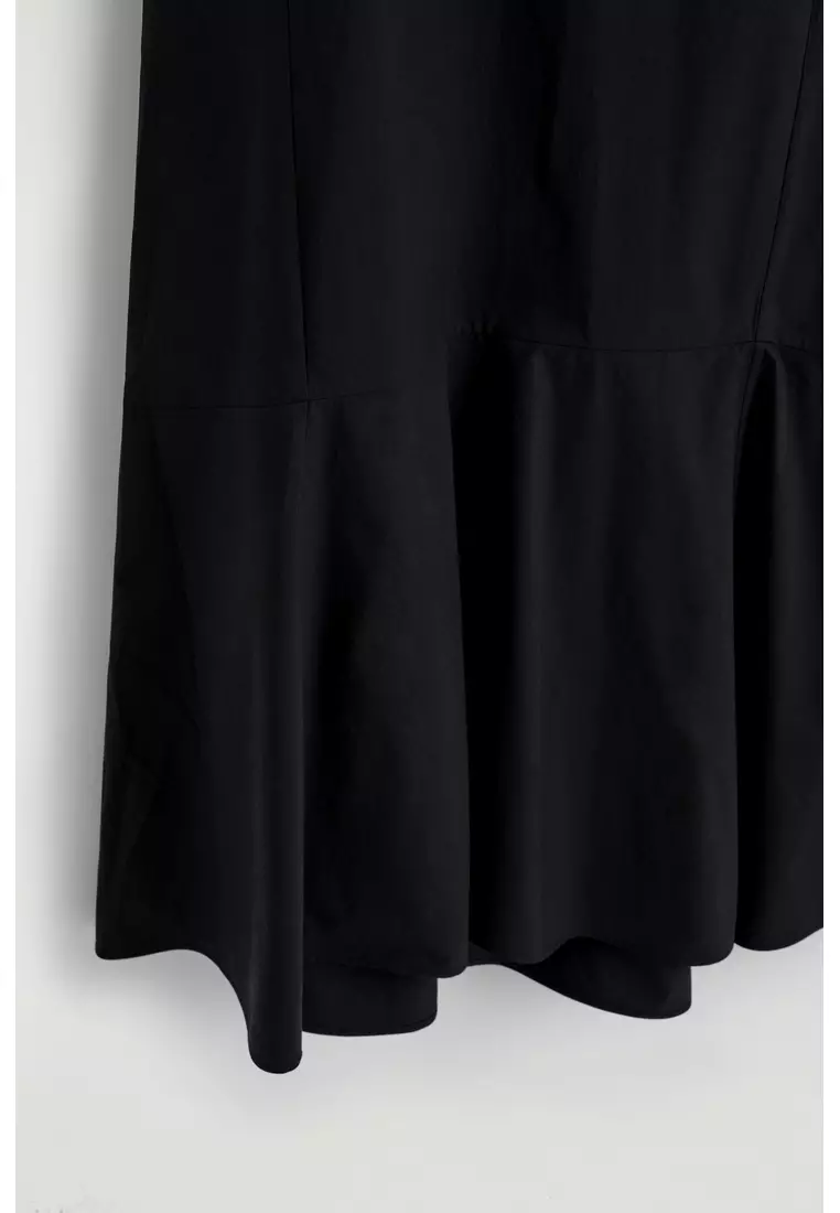 DROPPED-HEM COTTON MIDI DRESS