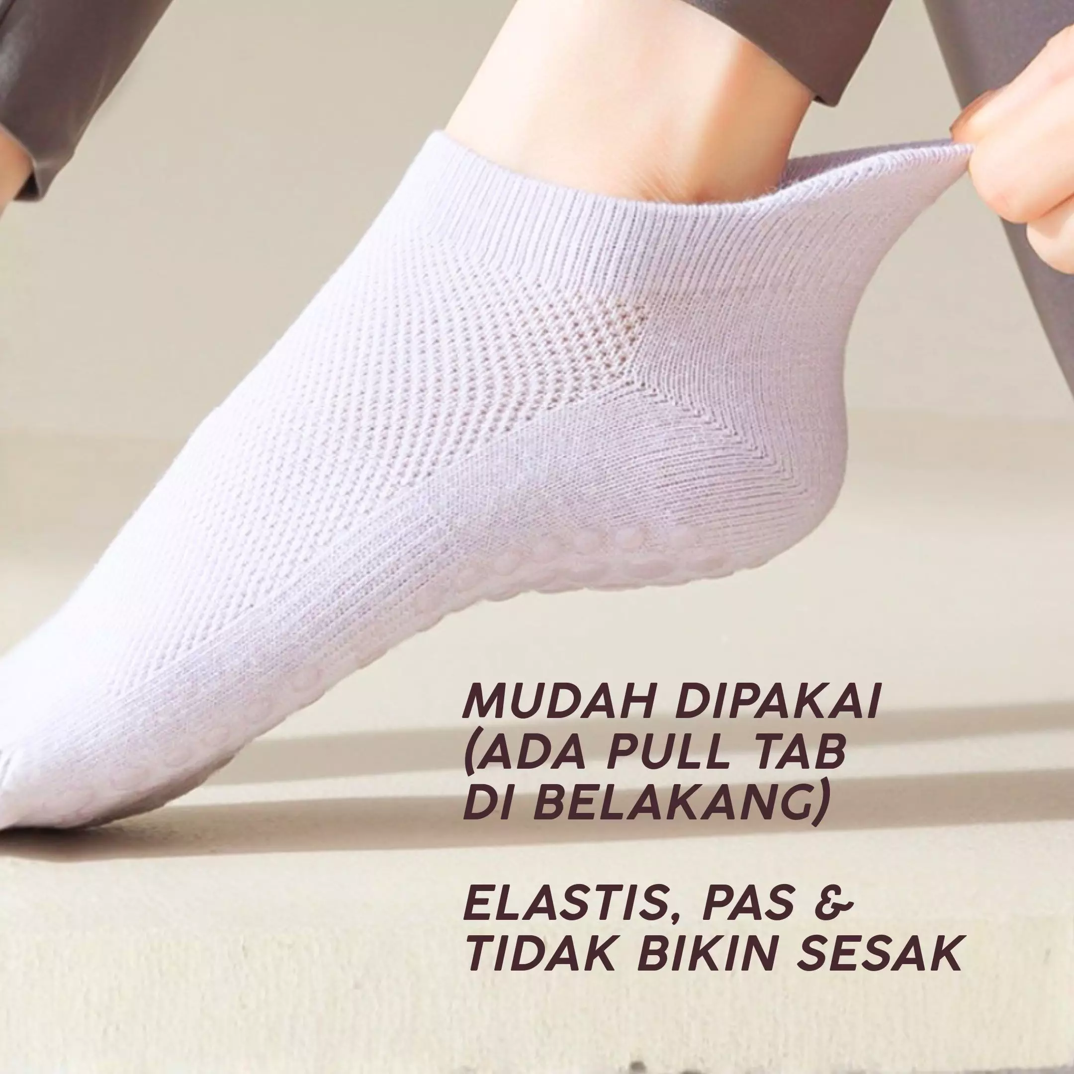 Wakakids Kaos Kaki Pendek Olahraga Wanita Anti Slip Sport Socks Yoga Pilates Senam Gym Venrz Hijau