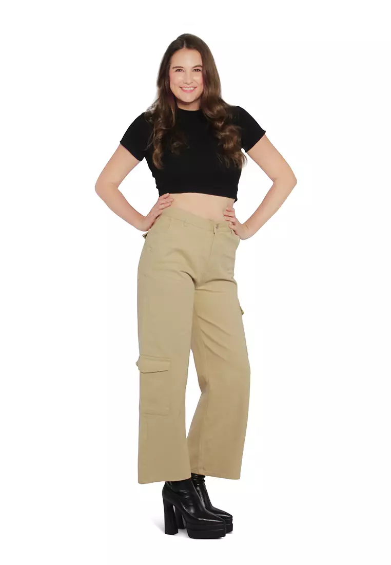 Black Crew Neck Rib Knit Top