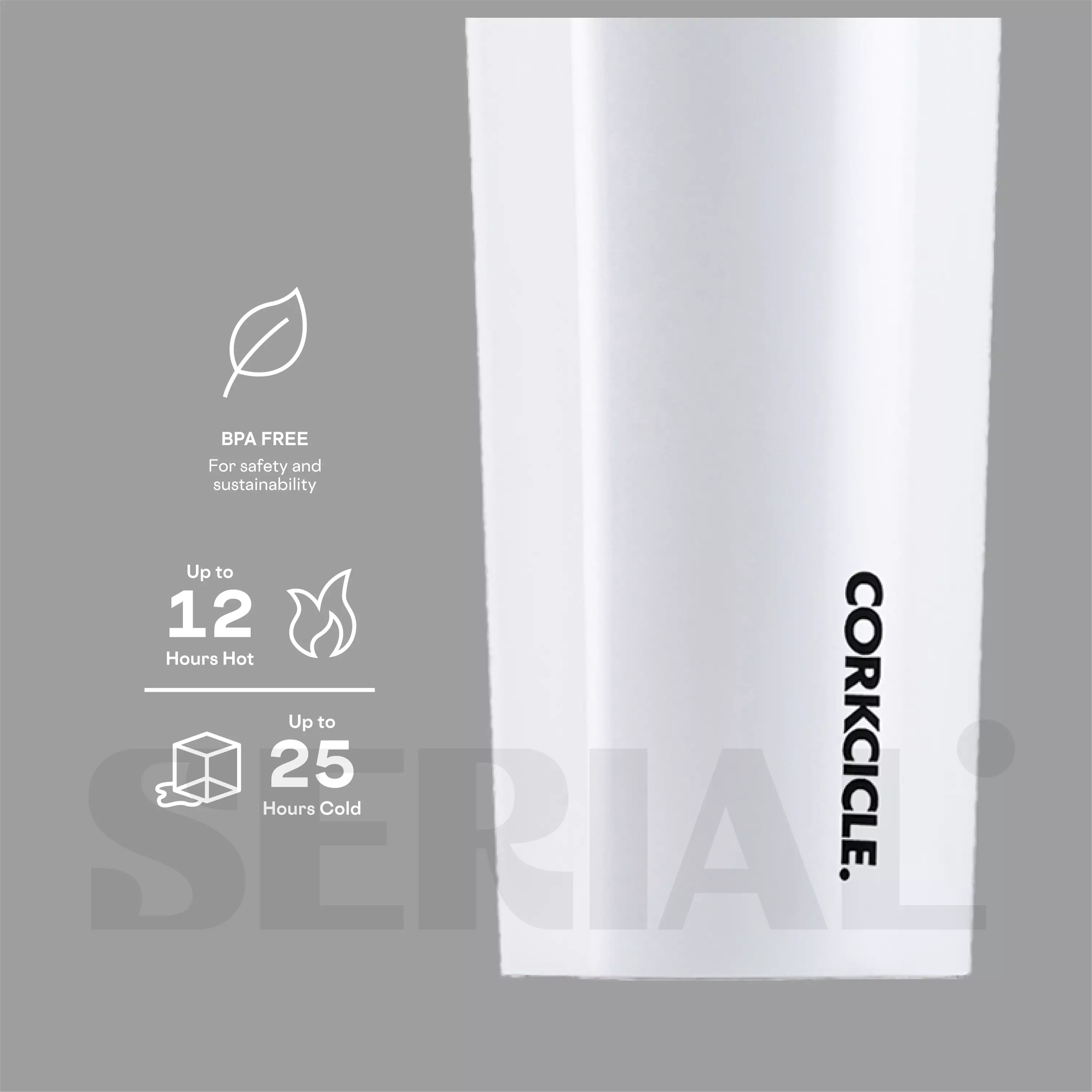 CORKCICLE® Canteen 16oz - Dipped Modernist White