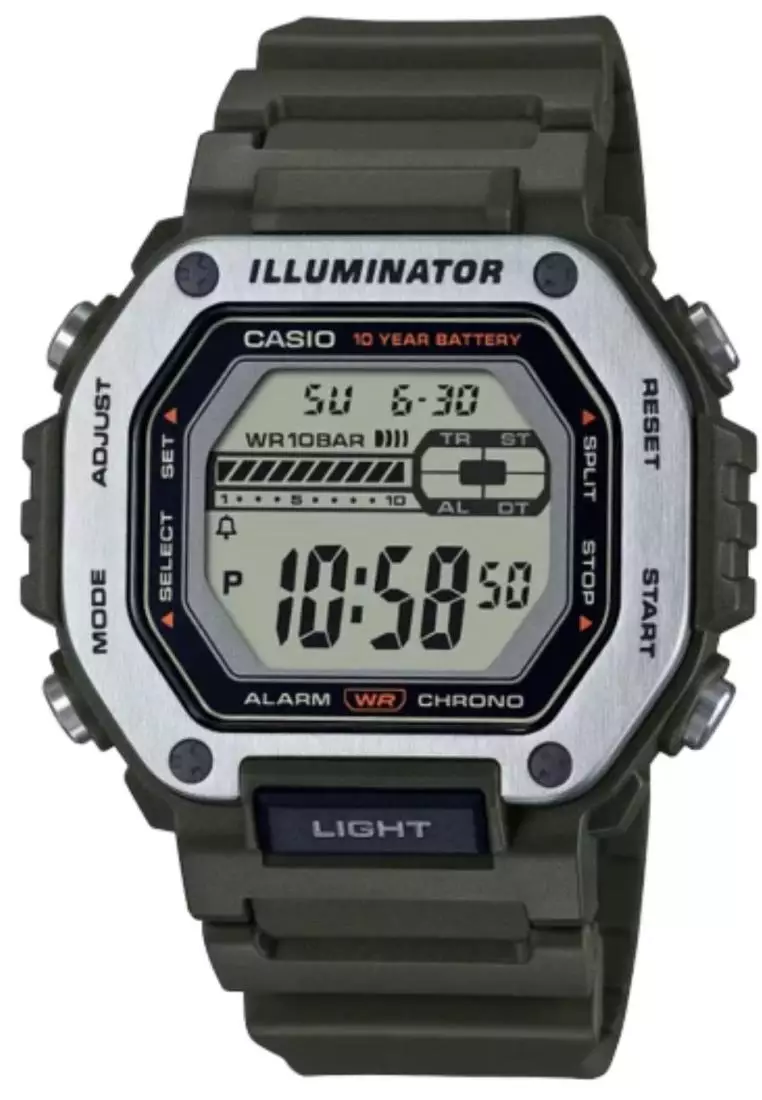 Casio digital watch green new arrivals