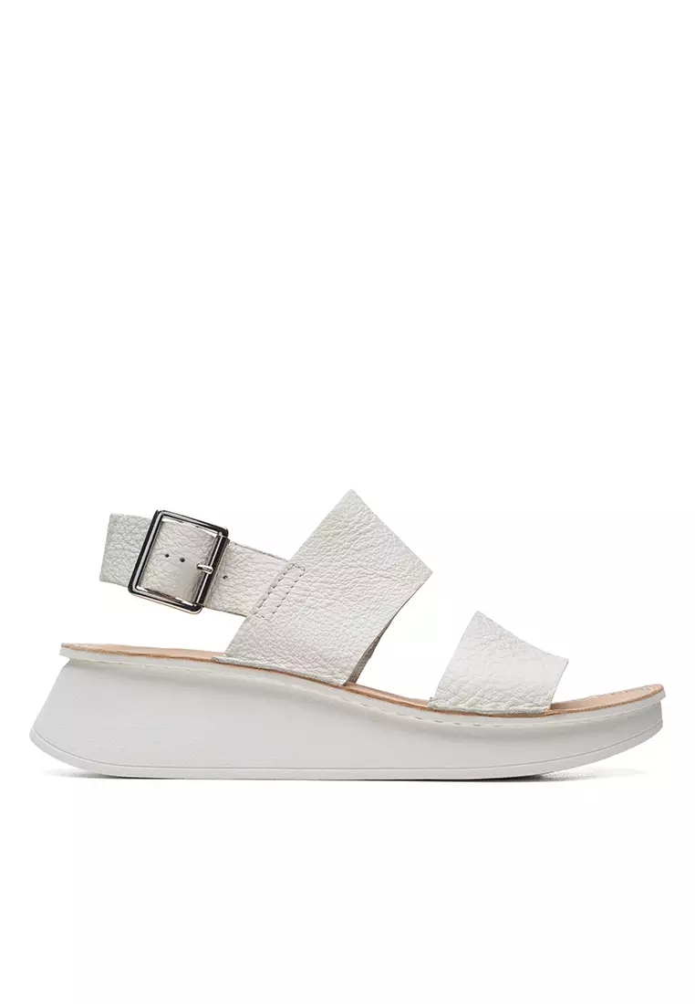 Discount on Clarks  shoes - SKU: Velhill Strap Wedge Sandal Off White