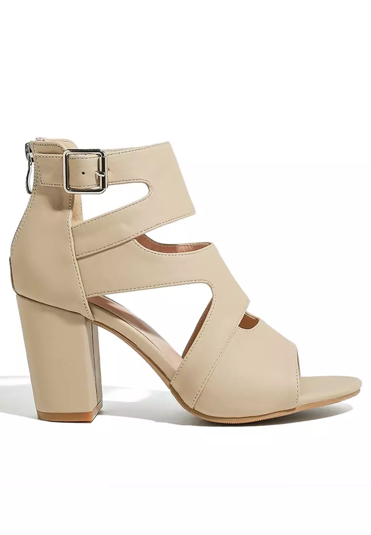 8CM Peep-toe PU Strap Sandals WTY1719-12
