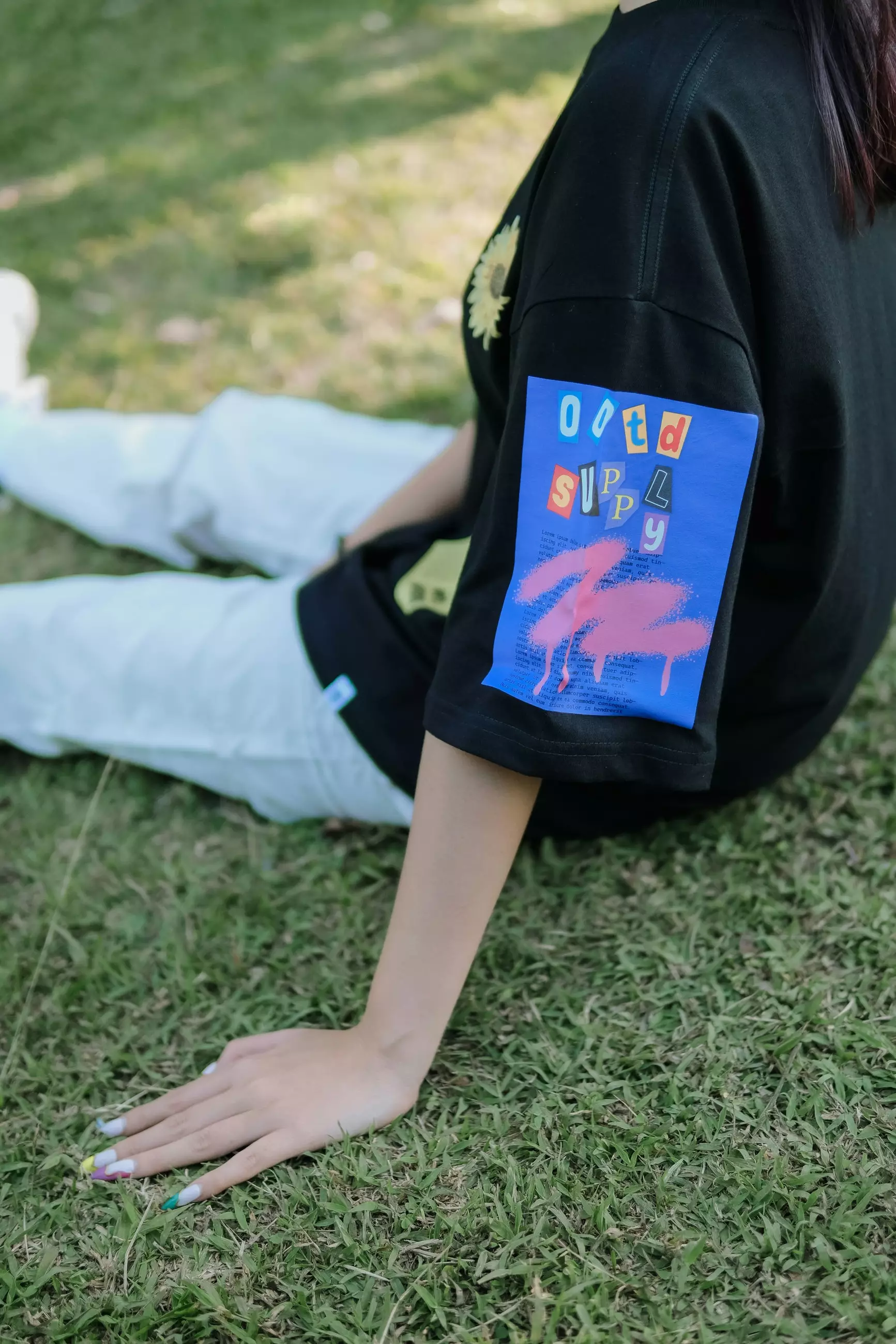 OOTDSUPPLY Oversized Tshirt All Kinds Dark Grey & Black l Kaos Oversize Pria dan Wanita OVZ150