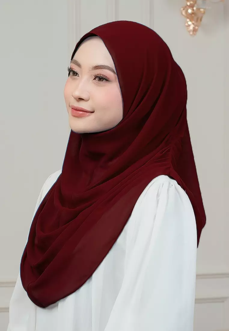 HIJAB INSTAN AURORA - DEEP MAROON