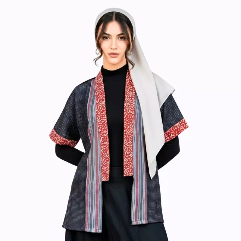 Blazer Batik Wanita - Bhatara Batik Fujiyama - Atasan Batik Modern Lengan Pendek