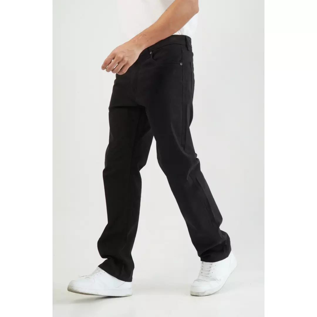 Emba Denim - BS08 Katun Twill Celana Panjang Katun Pria Regular Fit Stretch Black