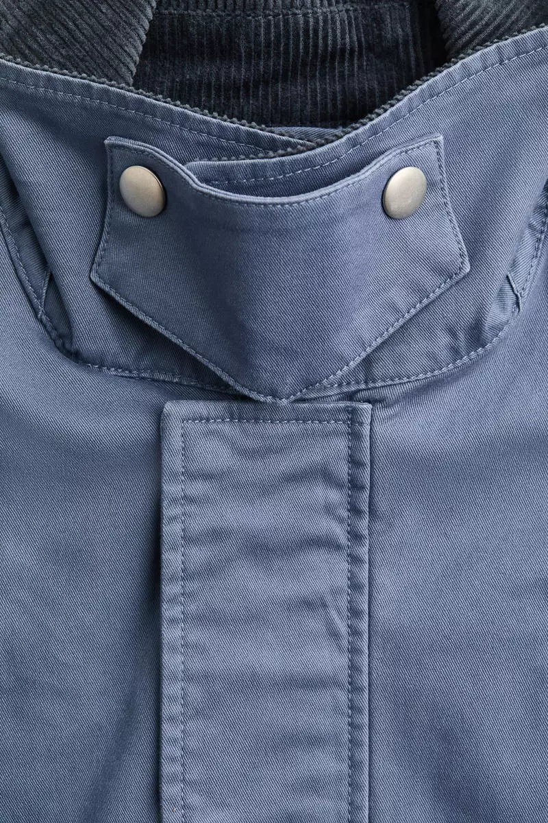Corduroy-collar twill jacket
