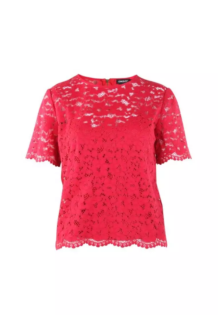 Red dress with lace top new arrivals