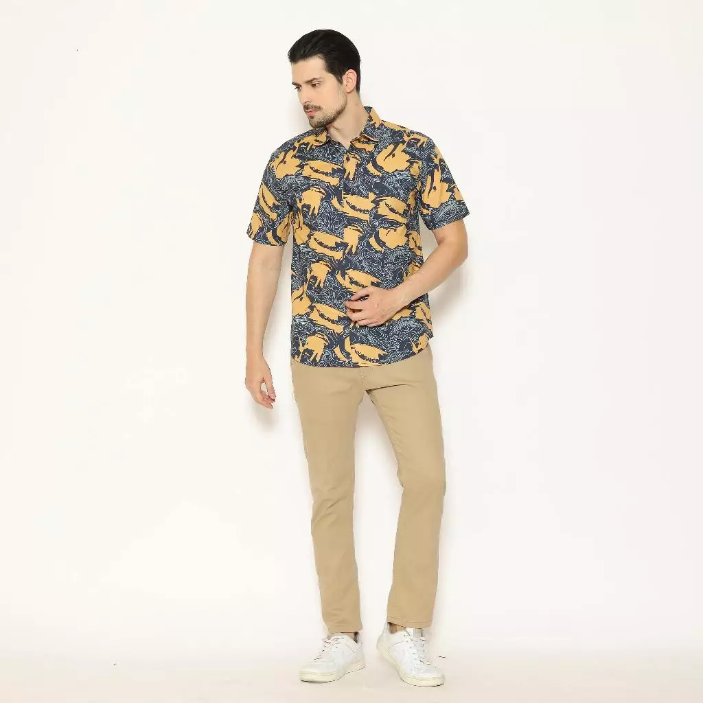 AMK Kemeja Pria Lengan Pendek SHP Basel S/S Blue