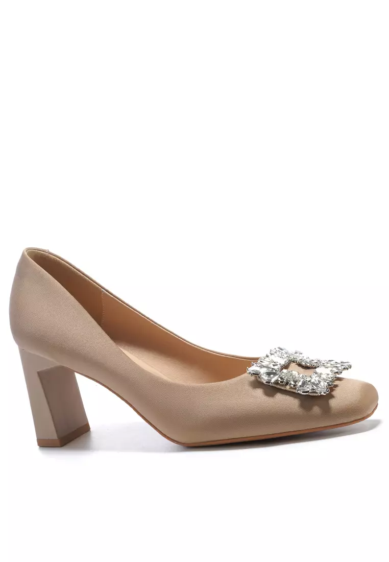 Discount on Twenty Eight Shoes  shoes - SKU: 7CM Rhinestone Buckle Chunky Heel Pumps BY2373-12