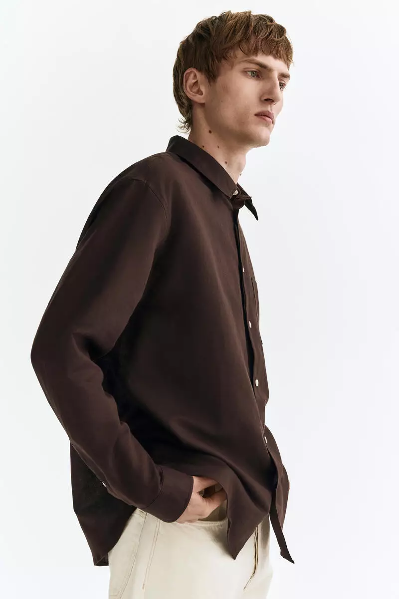 Relaxed Fit Linen-blend shirt