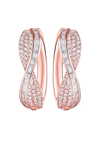 Vedantti pink Vedantti 18k Max Diamond Baguette Hoops in Rose Gold 178D2AC034987DGS_1