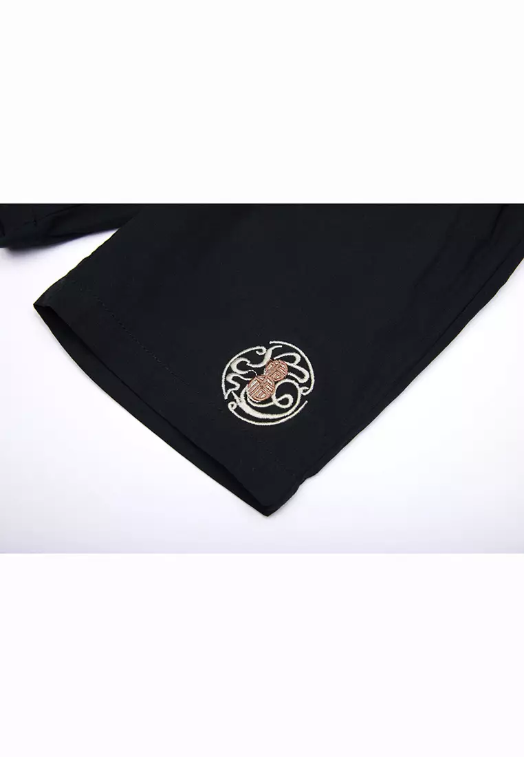 男童假兩件漢字“福”繡花唐裝漢服套裝新年拜年衣服