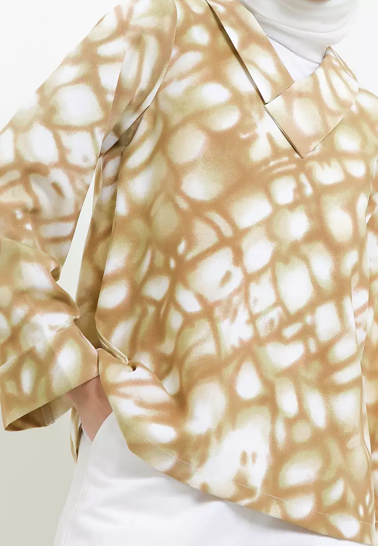 Delira Blouse In Brown Print