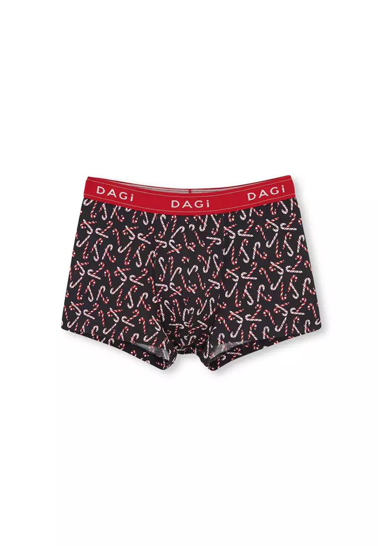 線上選購DAGİ 3 Pack Navy Christmas Boxers, Candy Print, Slim Fit, Short Leg,  Underwear for Men