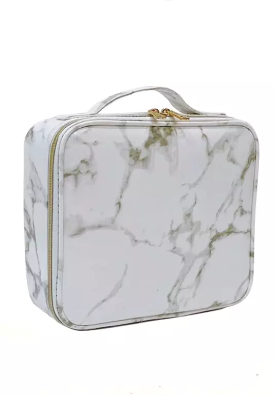 Elmar Tas Koper Make Up Wanita Travel Cosmetic Big Capacity Waterproof Material Nylon ORIGINAL - White